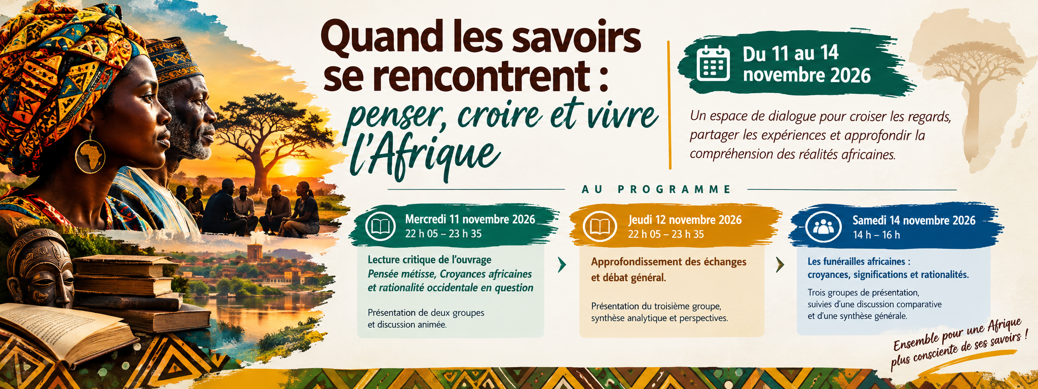 Quand les savoirs se rencontrent : penser, croire et vivre l’Afrique Du 11 au 14 novembre 2026